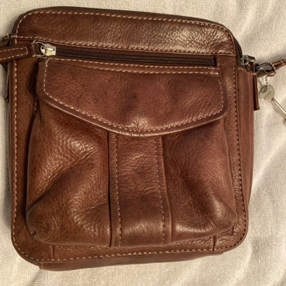 Fossil Leather Crossbody Organizer - Brown